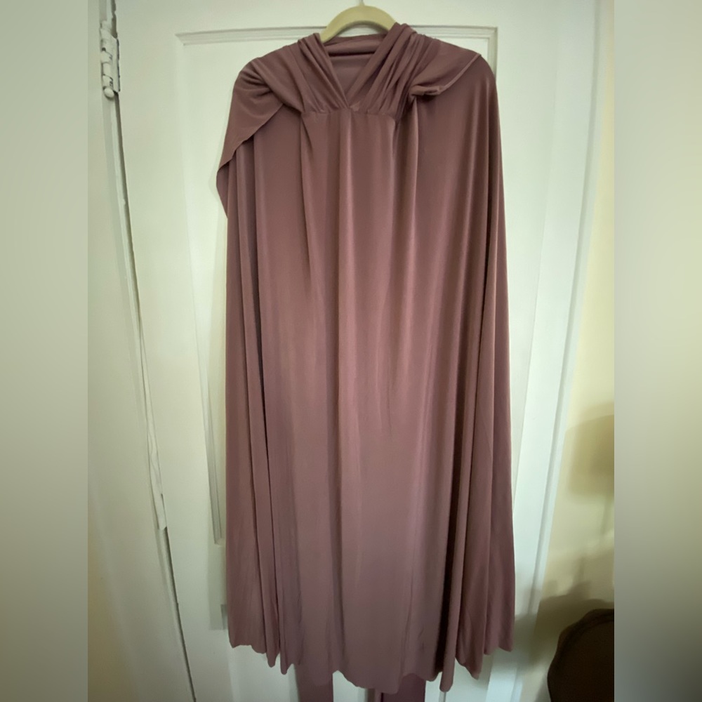 Infinity dress/bridesmaid dress - long, dusty dark mauve/purple color